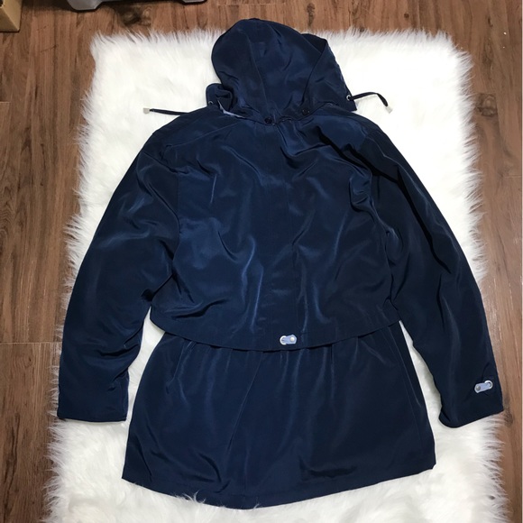 MULBERRY STEET Women's Royal & Light Blue COAT Plaid Lined Drawstring Waist sz M - Picture 4 of 9